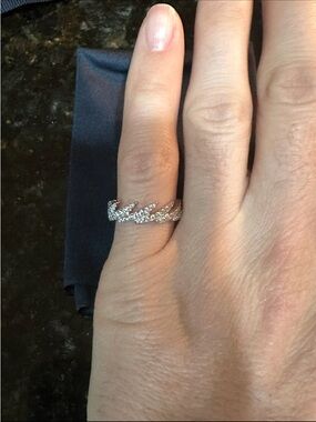 APM Monaco Wave Pavé Ring | NWB | Silver Crystal Statement Ring | EU 50/US 5–5.5